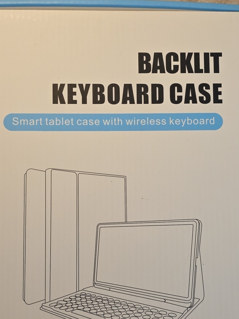 Backlit Wireless Keyboard Case for Tablet - Black